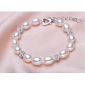 Hot Sell Pearl Jewelry Set 7-8mm Rice AAA 925 Silver Necklace Pearl Set